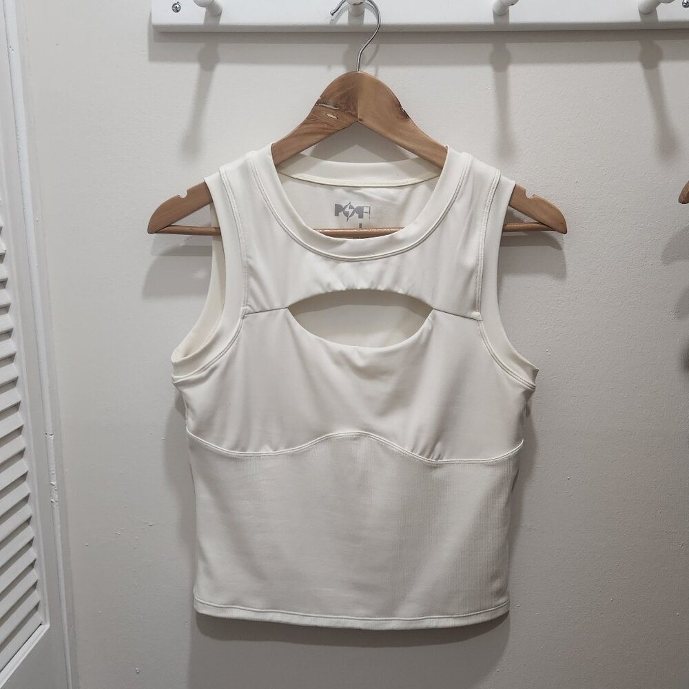 POPFLEX Active | Limitless Keyhole Tank in Cream/Ivory - Size Large